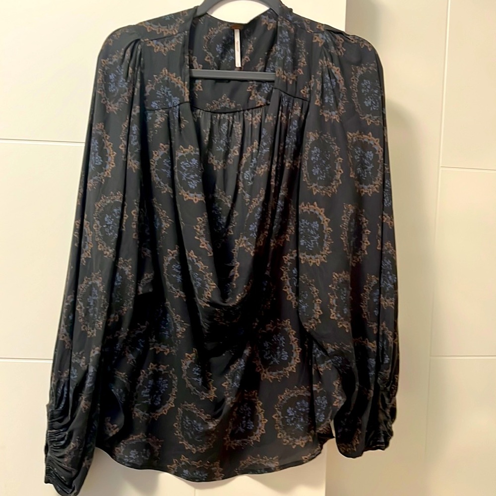 Free People cowl neck blouse. Size L